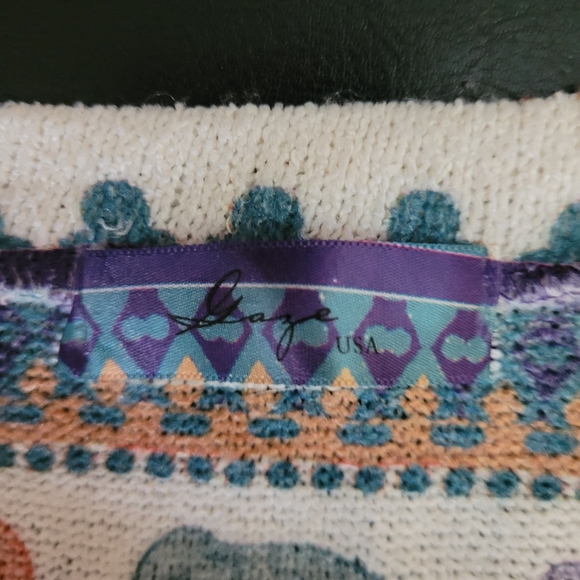 Glaze brand colorful elephant short sleeve shirt - Picture 5 of 6